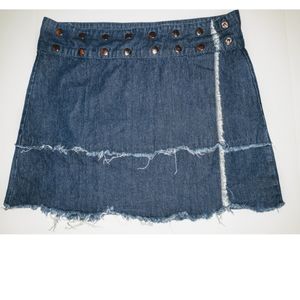 Coco+Carmen Adjustable Wrap Denim Mini